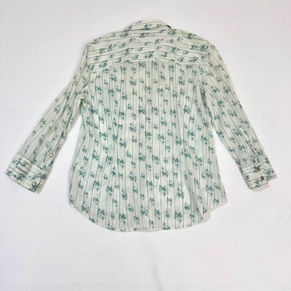 Vtg DKNY Jeans Western Revival Floral Pearl Snap Shirt Long Sleeve M Size 10 - Picture 4 of 4